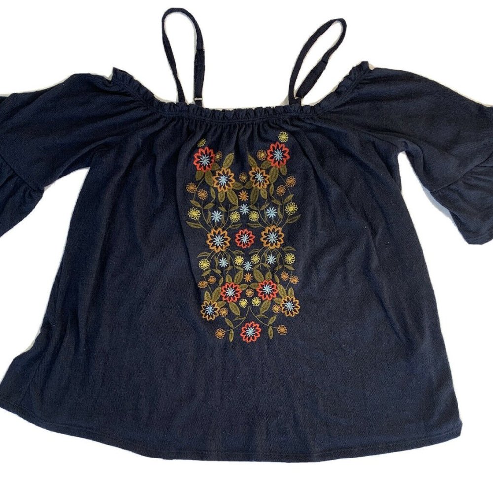 Live To Be Spoiled Womens Off Shoulder Top SZ M